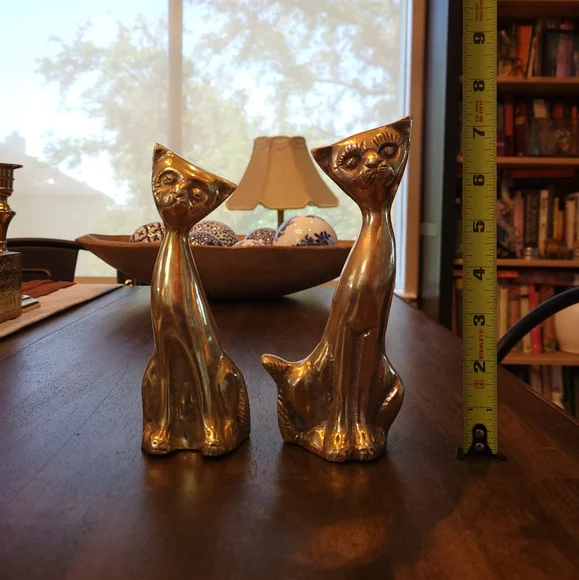 Pair of Brass Cats - Picture 3 of 5